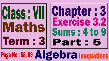 7th Std Maths Term 3 Chapter 3 Algebra Exercise 3.2 | Sums 4 to 9 | Part 5 |TN & Matric New Syllabus