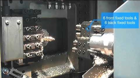 Diamond 12CSJ swiss type CNC automatic lathe demo at IMTS 2010