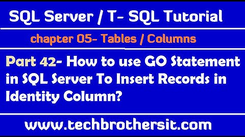 Use GO Statement in SQL Server To insert Records in Identity Column - SQL Server Tutorial Part 42