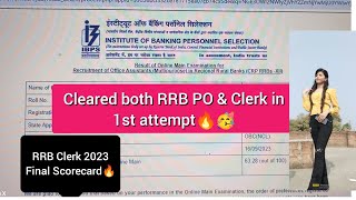 Selected in both RRB PO & CLERKMy RRB clerk 2023 Final Scorecard#rrb #rrbclerk #rrbpo #result