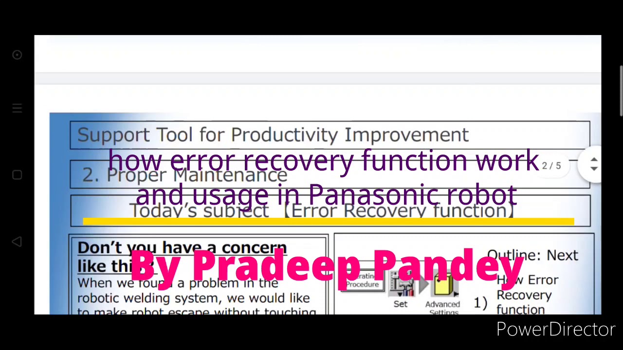 How error recovery function work and usage in Panasonic robot
