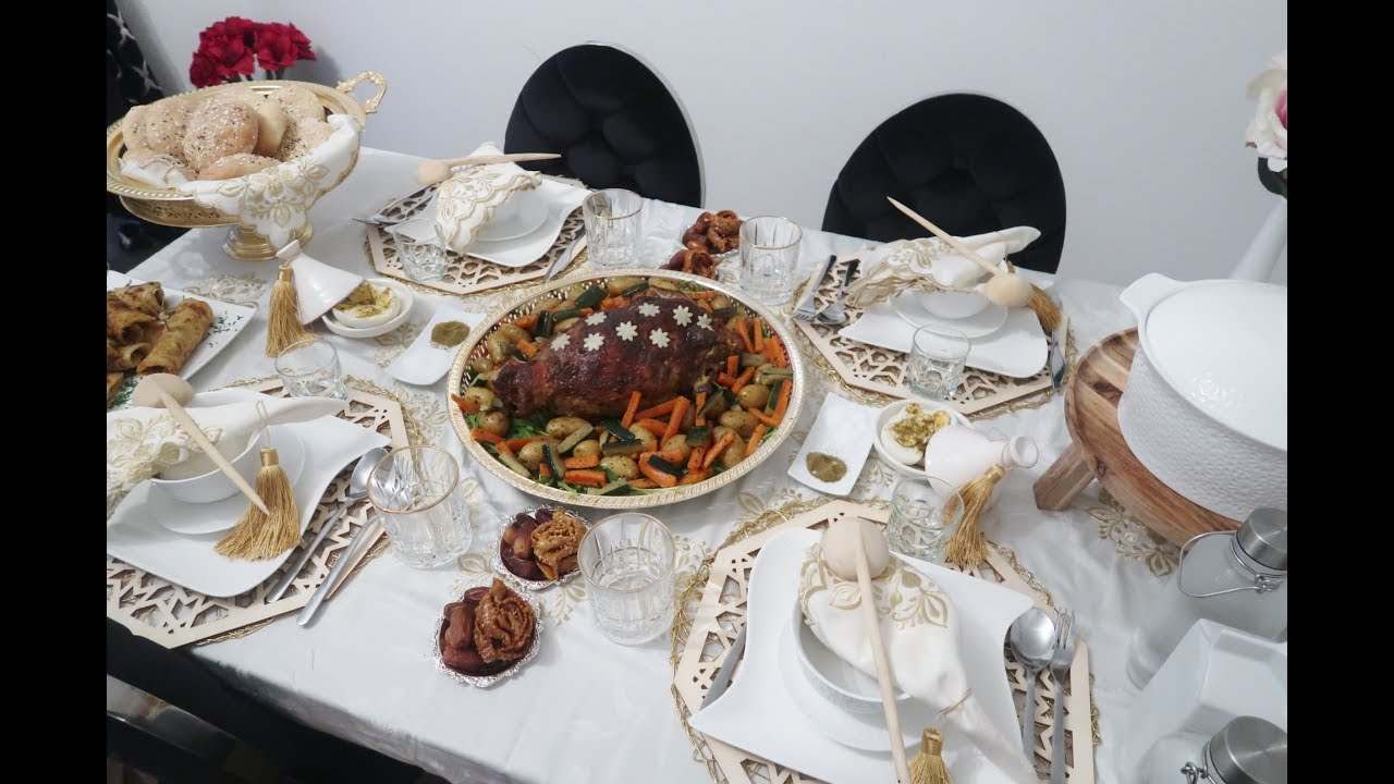 مائدة افطار رمضانية وجدتها لصاحبتي, وصفة مسمن حار ولذيذ, كتف محمر فالفرن