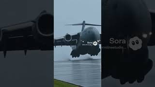 C-17 Aborts Landing In Extreme Crosswind Nearly Hits The Runway