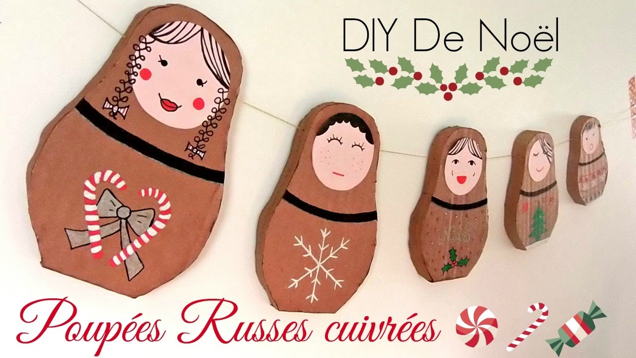 Poupées Gigognes Russes En Bois - Set De 5 Pièces, Thème Père Noël, Décoration De Noël Ou Cadeau