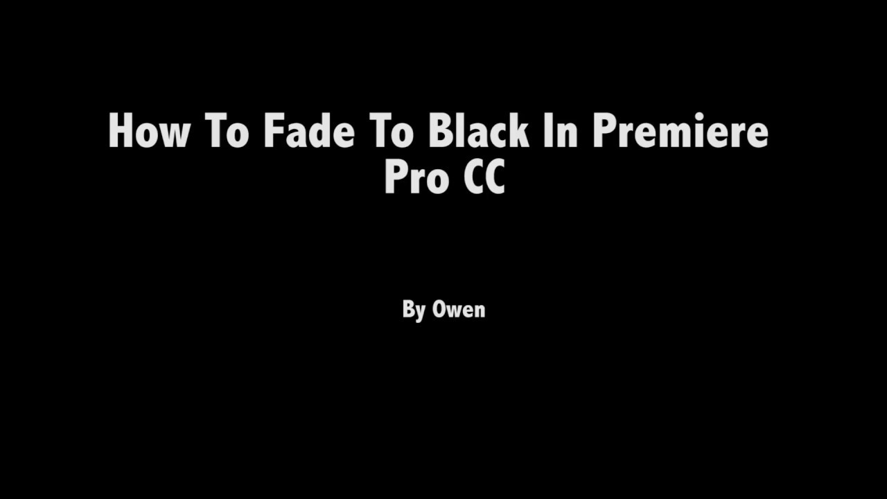 download premiere pro fade in from black