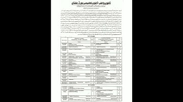 Multan board Date Sheet for matric (SSC) 9th,10th Multan Board Annual Examination 2022