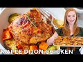 EASY Maple Dijon Chicken Sheet Pan Dinner | with Maple Syrup & Bacon Bits