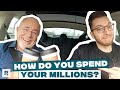 Millionaires in cars getting coffee with dave ramsey