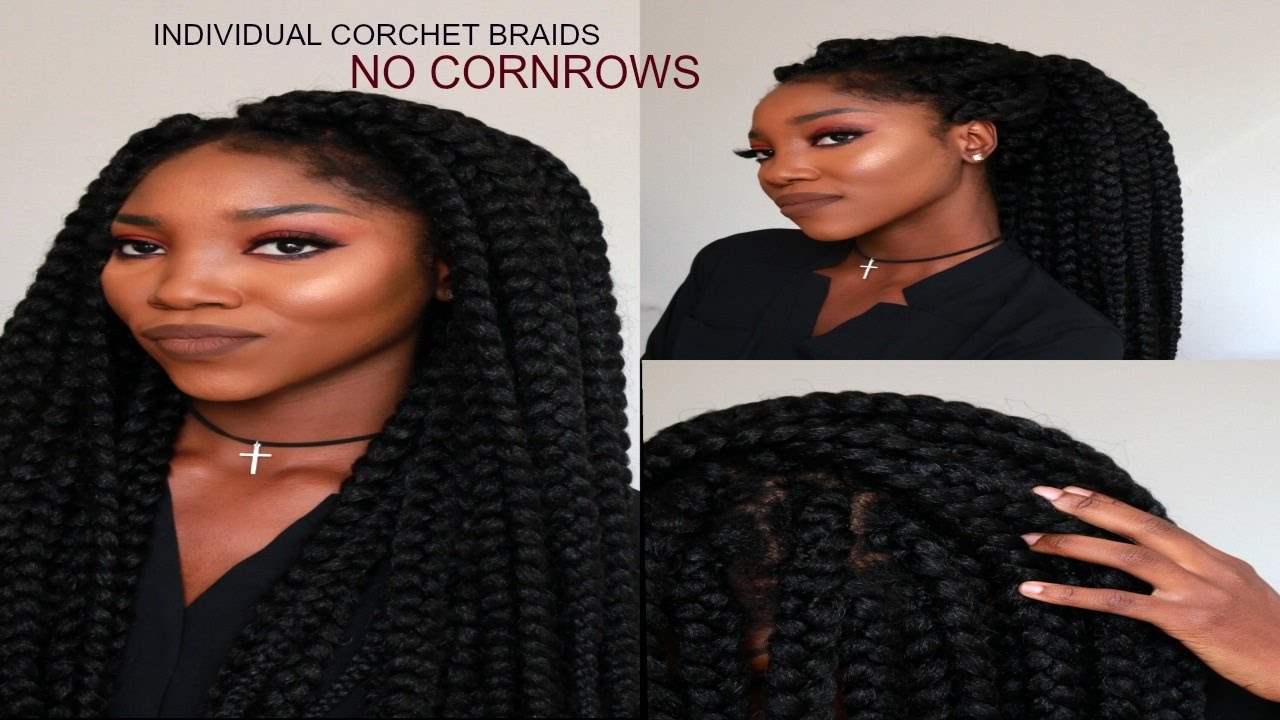 INDIVIDUAL CROCHET BOX BRAIDS NO CORNROW METHOD // GLAM BY MERRY