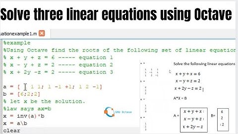 Example: Solve three linear equations using Octave