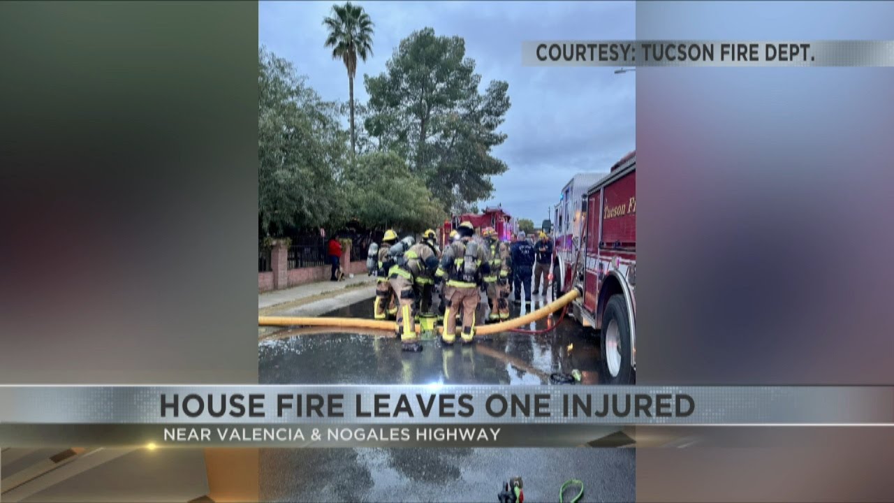 House fire in Tucson leaves one hurt and three displaced - YouTube