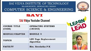 Module 4: Class 4 – LRU Page Replacement Algorithm
