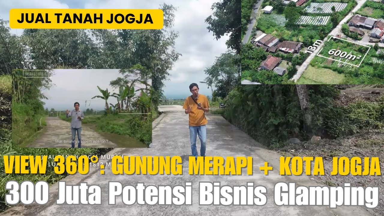 EPS 407 JUAL TANAH JOGJA 2 MUKA VIEW MERAPI & KOTA JOGJA POTENSI BISNIS GLAMPING VILLA DI PEMUKIMAN