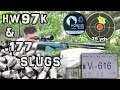 Weihrauch hw 97k 177 air rifle  25  50 yard accuracy test  full review  airgun slugs