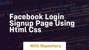 Facebook login signup page using html css