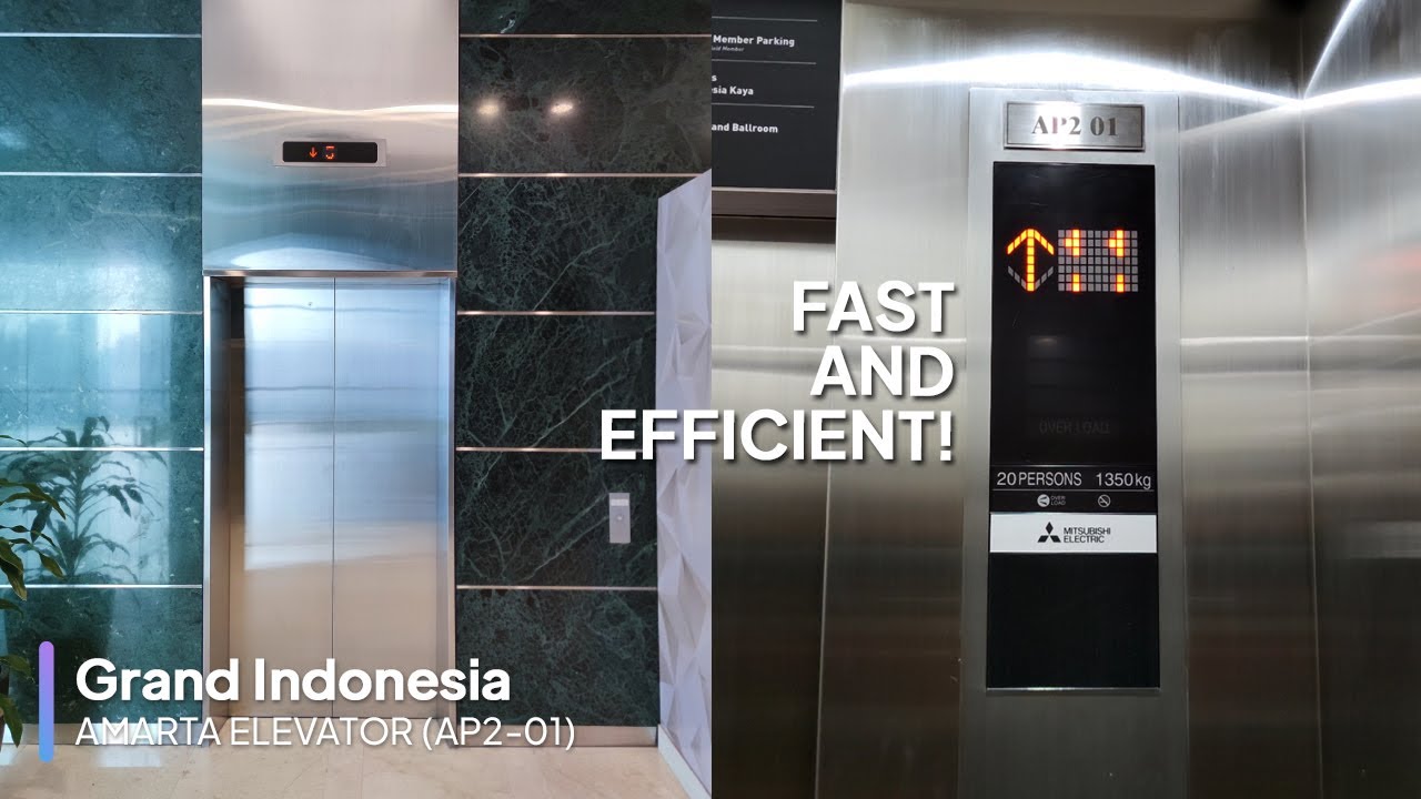Brand New Mitsubishi Elevator with Voiceovers - Grand Indonesia, Jakarta (Amarta, AP2)