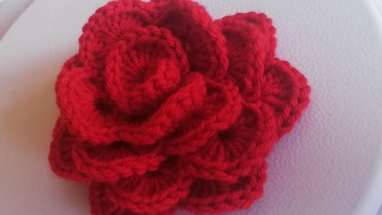 وردة كروشية 🌹3D🌹مجسمة