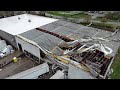 Aerial view of tornado damage to J&J Transportation in Jeffersontown