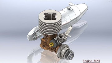 Engine MKII with audio narration || SolidWorks Tutorial