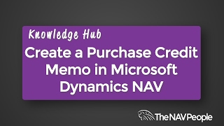 Create a Purchase Credit Memo