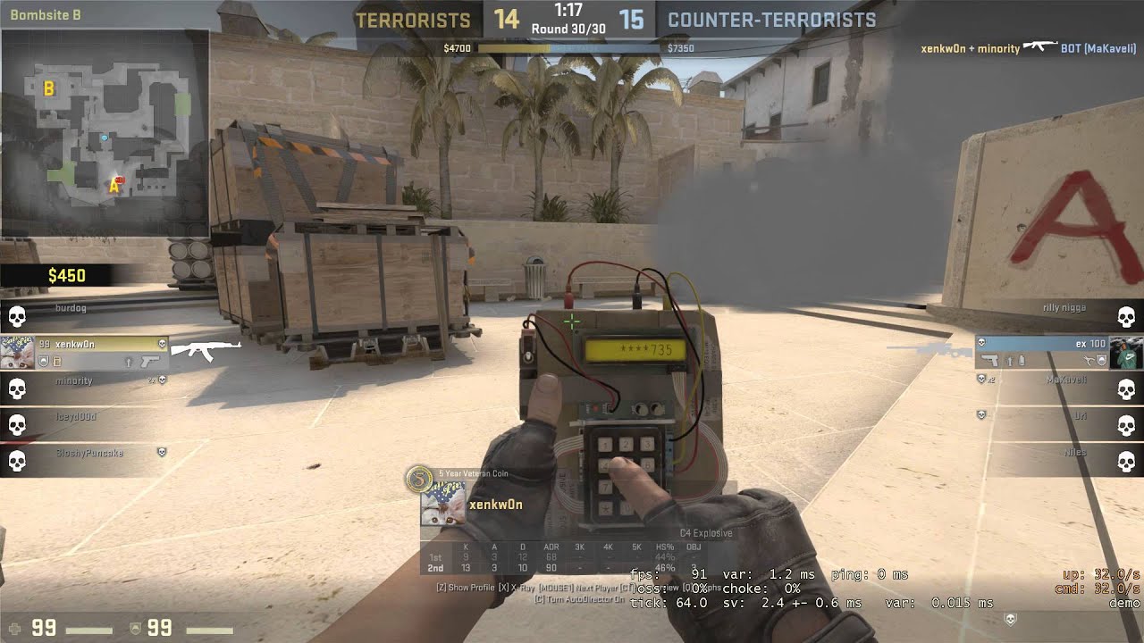 CS:GO - de_mirage - AK - 2k - SMOKE GLITCH