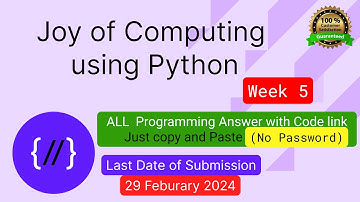 NPTEL The Joy of Computing using python week 5 all 3 programming assignment answer with link of code