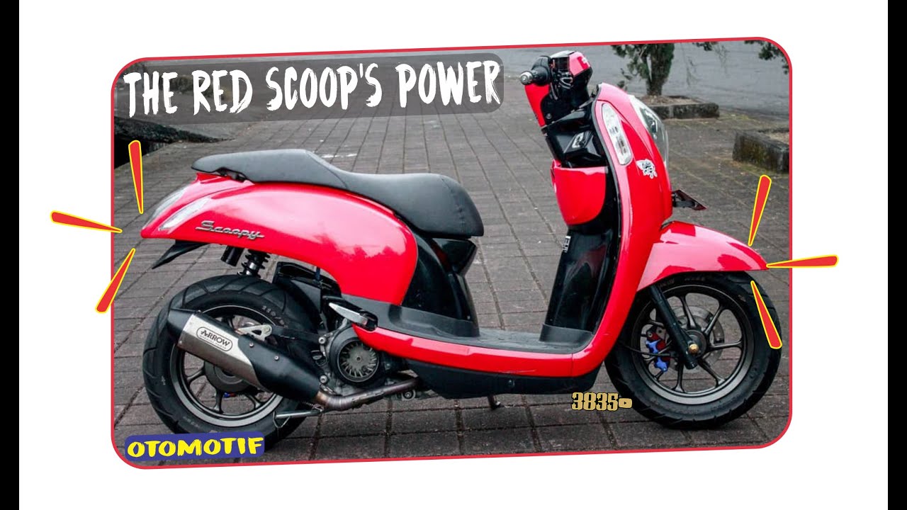 Modifikasi Honda Scoopy Retro Racing Warna Merah Rubah Velg Ring