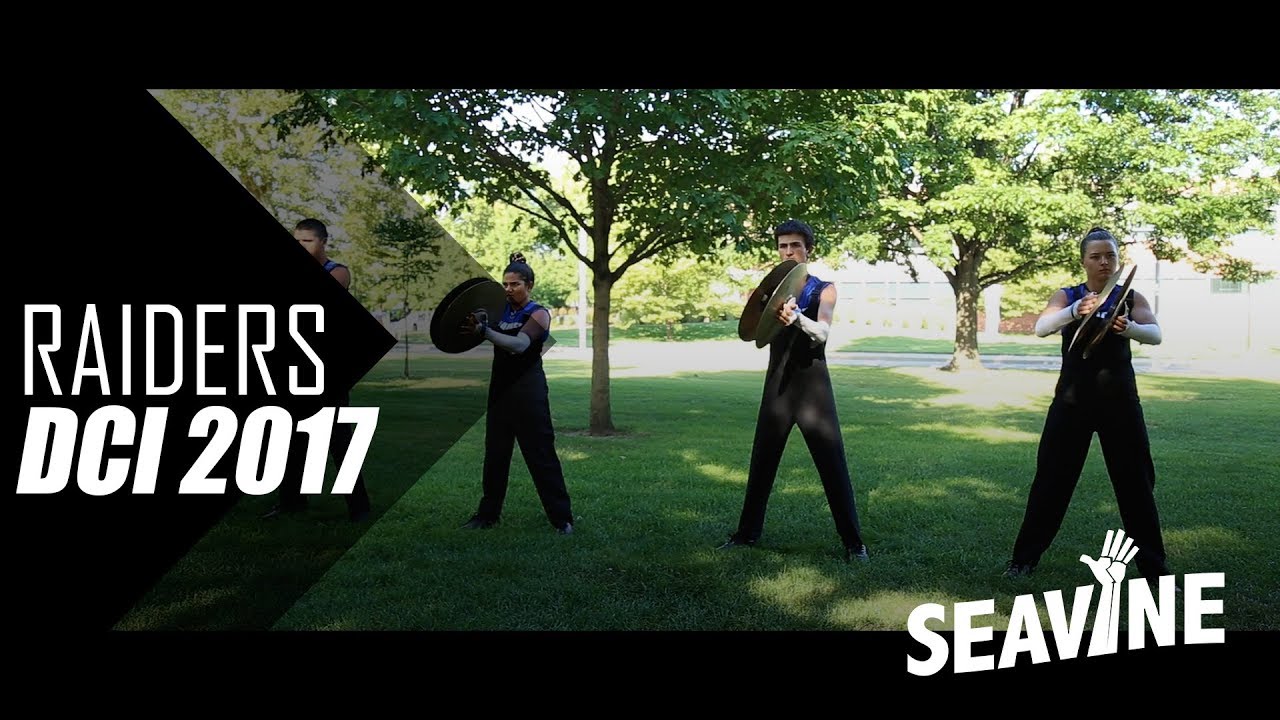 Raiders Drum and Bugle Corps Cymbal Line 2017 In the Lot with Seavine