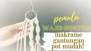 Cara Mudah Bikin Gantungan Pot Tali Sendiri  DIY Easy and Simple Macrame Plant Hanger #3