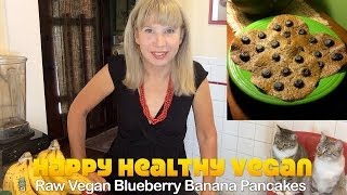 Banana Blueberry #RawVegan Pancakes