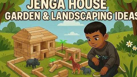 Jenga House Garden & Landscaping Ideas with Animal Shelter #jengahouse #house #wooden #blocks #jenga