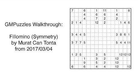 GMPuzzles - 2017/03/04 - Fillomino (Symmetry) by Murat Can Tonta