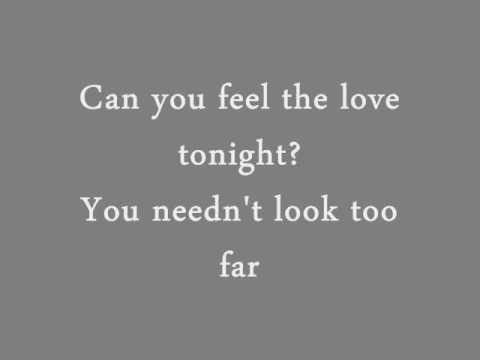 Can You Feel The Love Tonight The Lion King Lyrics Youtube