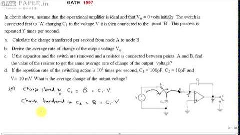 GATE 1997 ECE Charge Transfer between Two capacitors