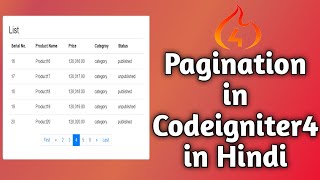 How to Create Pagination in Codeigniter4 in Hindi | Codeigniter4 Pagination | Pagination in CI4