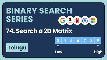 Search a 2D Matrix - Leetcode | Binary Search | Telugu | DSA Python |