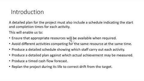 Activity Planning - Introduction and Objectives
