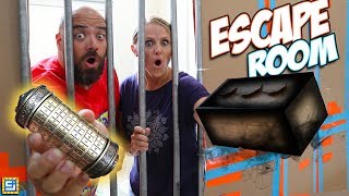 24 Hour Giant Box Fort Mystery Prison Escape Room Surprise on Mom & Dad!