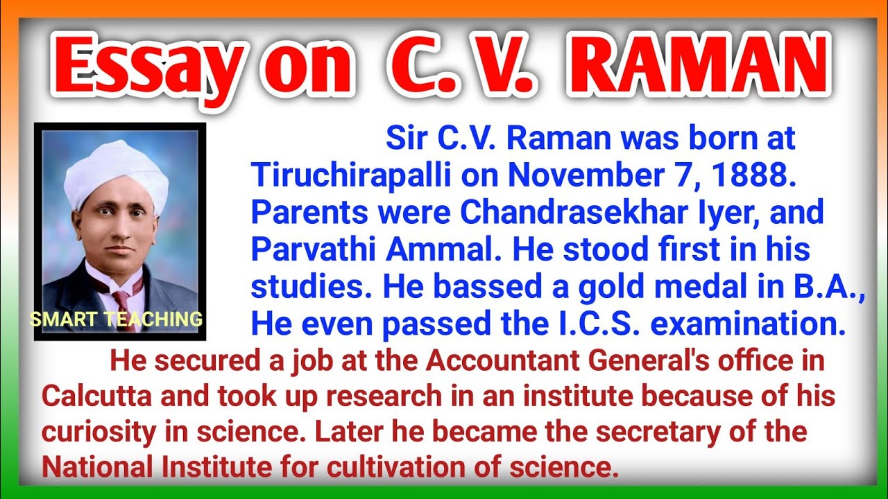 essay on cv raman in 100 words