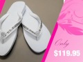 Crystal Flip Flops with Swarovski Crystals in Champagne and Clear - AdvantageBridal.com