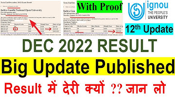 IGNOU Dec 2022 Result Big Update Published |12th Update |Result में इतना  देरी क्यों ? Reason जान लो