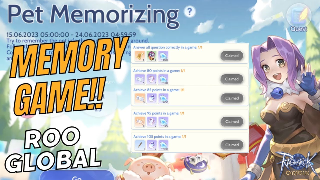 PET MEMORIZING EVENT!! RAGNAROK ORIGIN GLOBAL