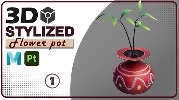 Create a Stylized 3D Flower Pot ( Part 1) Full  Tutorial #3d #model #stylizedart #youtube #youtuber