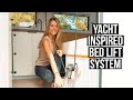 Yacht Inspired Affordable DIY Bed Lift - Getting Close to THE END OF THE BUILD! Unimog Camper 36