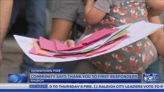 Raleigh firefighters get thank you cards