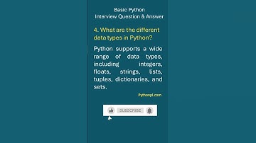 What are the different data types in Python? #python #interview #questions #shorts #viral