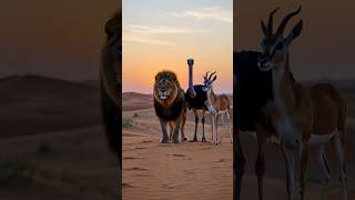 Unlikely Animal Friends #FriendlyAnimals #reels #LionAndZebra #AIVideo