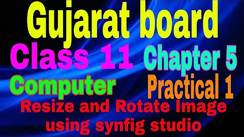 Resize and Rotate Image using synfig studio Chapter 5 computer class 11 gujarat board English medium