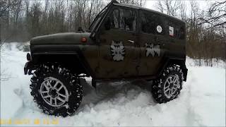 Колеса от 66 на УАЗ, обзор и тест по весеннему снегу, 40" для УАЗа)