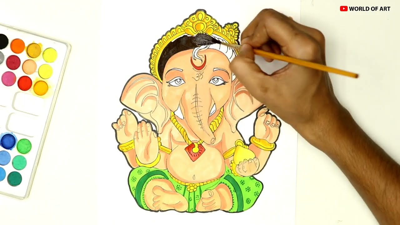 How to draw Cute Ganesha ji | Easy Ganesha Drawing | Ganpati Bappa